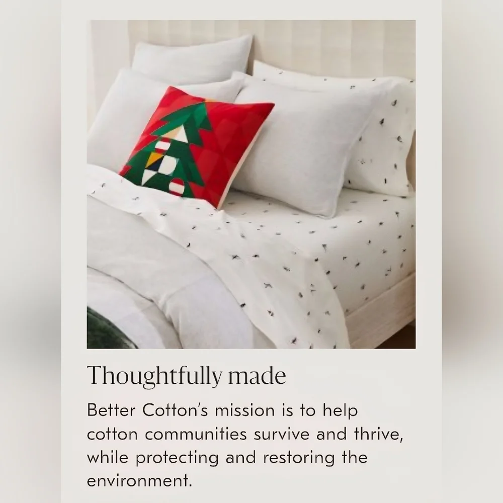 ❤️BUY 2 GET 1 FREE  West Elm Cotton Percale Skiers Sheet Set, King, White, $169